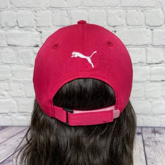 Puma Hat Cap Women Strap Back Pink Running Athletic Gym Workout Fitness Ladies - Picture 3 of 7